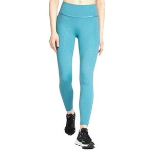 NWT Puma Stardust Metallic High Waist 7/8 Leggings Waistband Pocket Teal Small